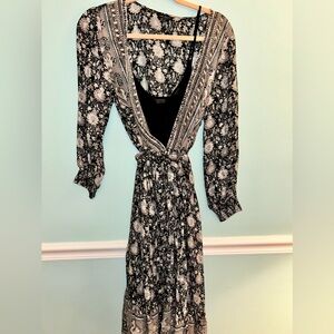 Lucky Brand wrap dress with slip- Small